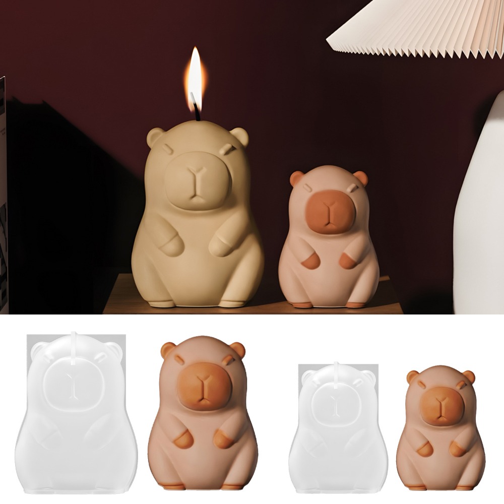 Candle Supplies Store - ยืน Capybara กลิ่นเทียนแม่พิมพ์ซิลิโคน 3D สัตว์เรซิ่นพลาสเตอร์ทําอุปกรณ์ Handmade