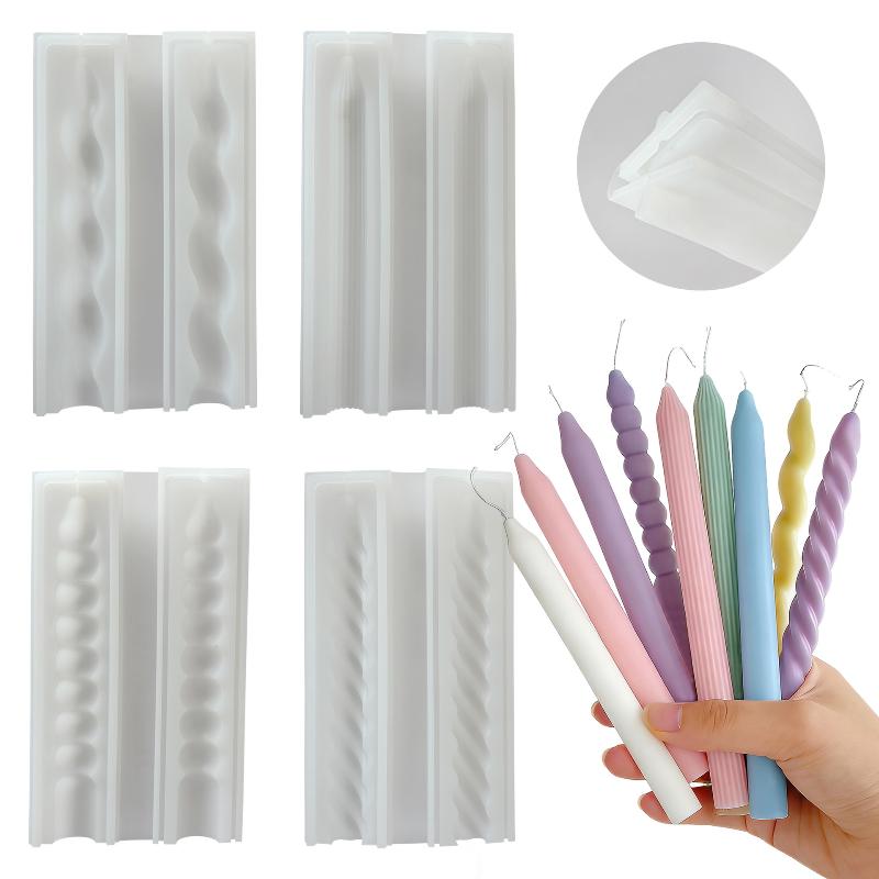 Candle Supplies Store - แม่พิมพ์เทียนซิลิโคนแบบเกลียวยาว DIY แม่พิมพ์แท่งขี้ผึ้งแบบบิดเกลียว แม่พิมพ์งานฝีมือ ของตกแต่งบ้าน อุปกรณ์ทำเทียนรูปทรงเรขาคณิต