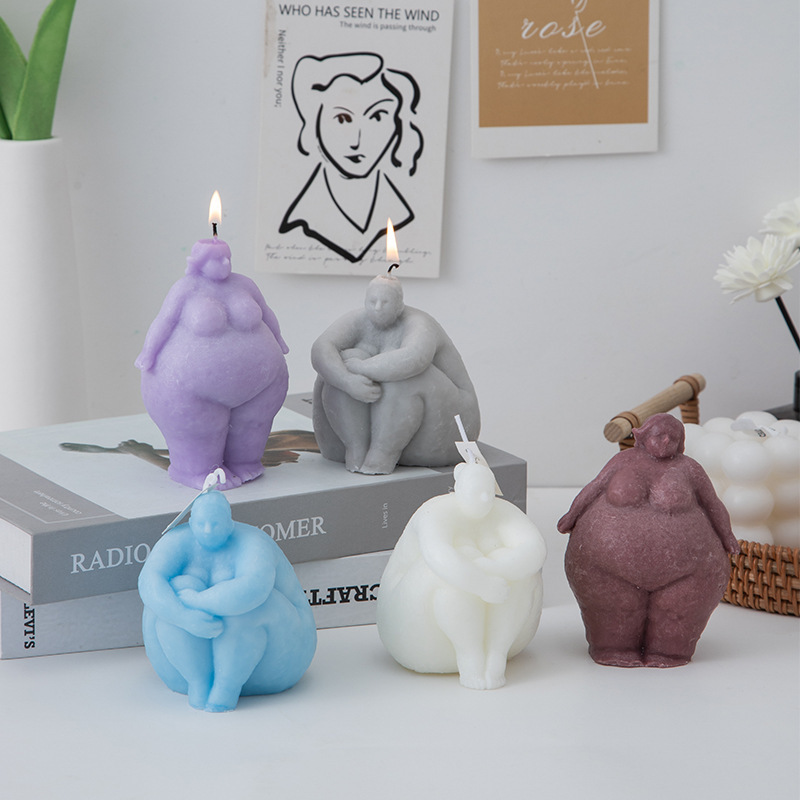 Candle Supplies Store - 3D ผู้หญิงอ้วน/ชายภาพเทียนแม่พิมพ์ซิลิโคน DIY บทคัดย่อ Human Body