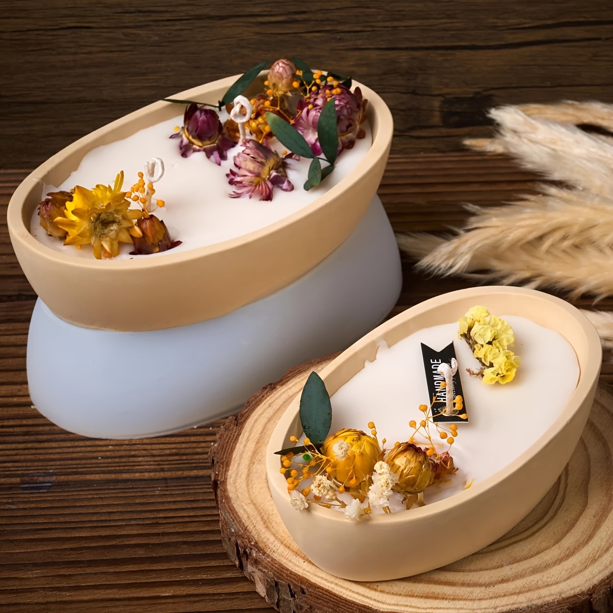 Candle Supplies Store - แม่พิมพ์รูปไข่แบบใช้ซ้ําได้ - แม่พิมพ์งานฝีมือ DIY - พลาสเตอร์และส่วนผสมปูนซีเมนต์,
