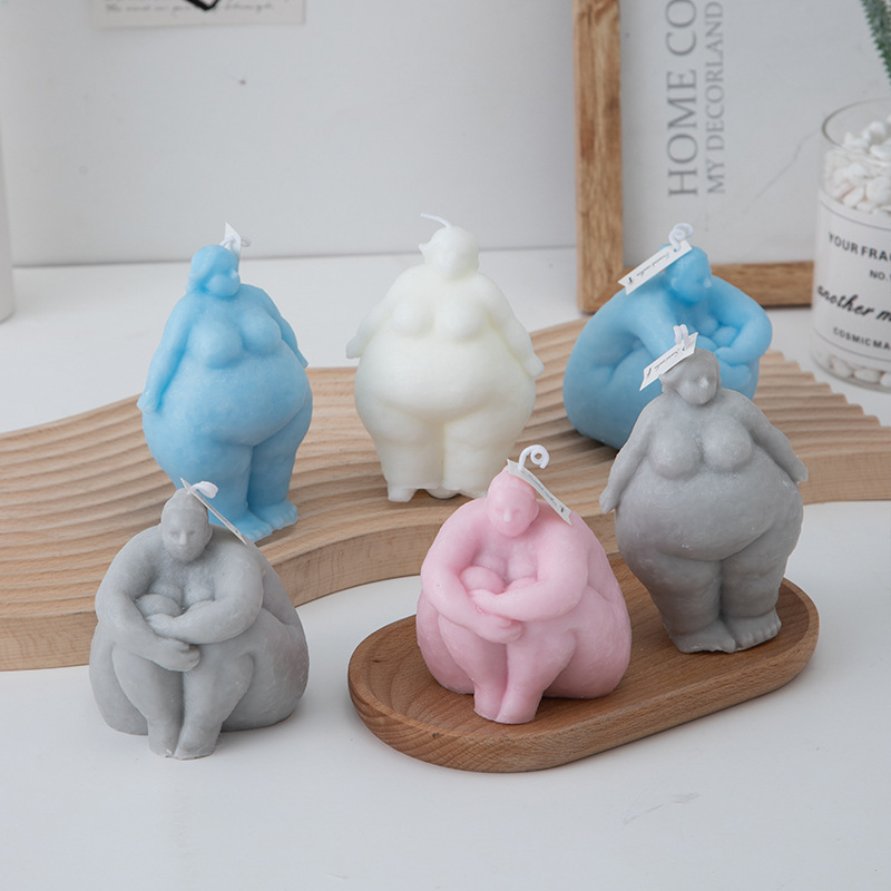 3D ผู้หญิงอ้วน/ชายภาพเทียนแม่พ - Candle Supplies Store บทวิจารณ์และราคา