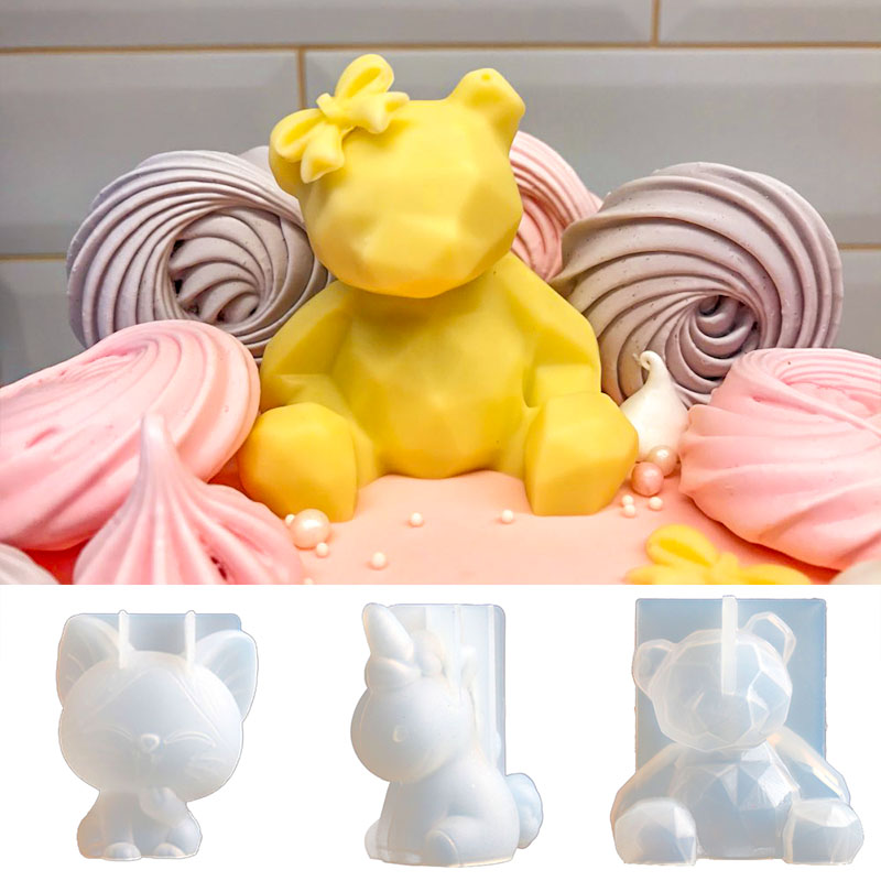3D สเตอริโอหมีแม่พิมพ์ซิลิโคน  - Candle Supplies Store บทวิจารณ์และราคา