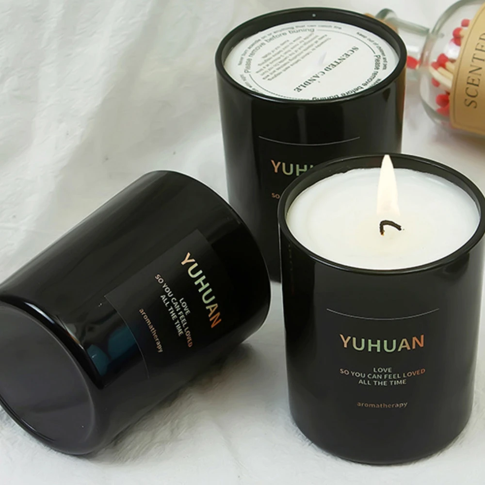หรูหราแก้วเทียน Jar สีดําสีขาว - Luxury Candle Supplies Usa บทวิจารณ์และราคา